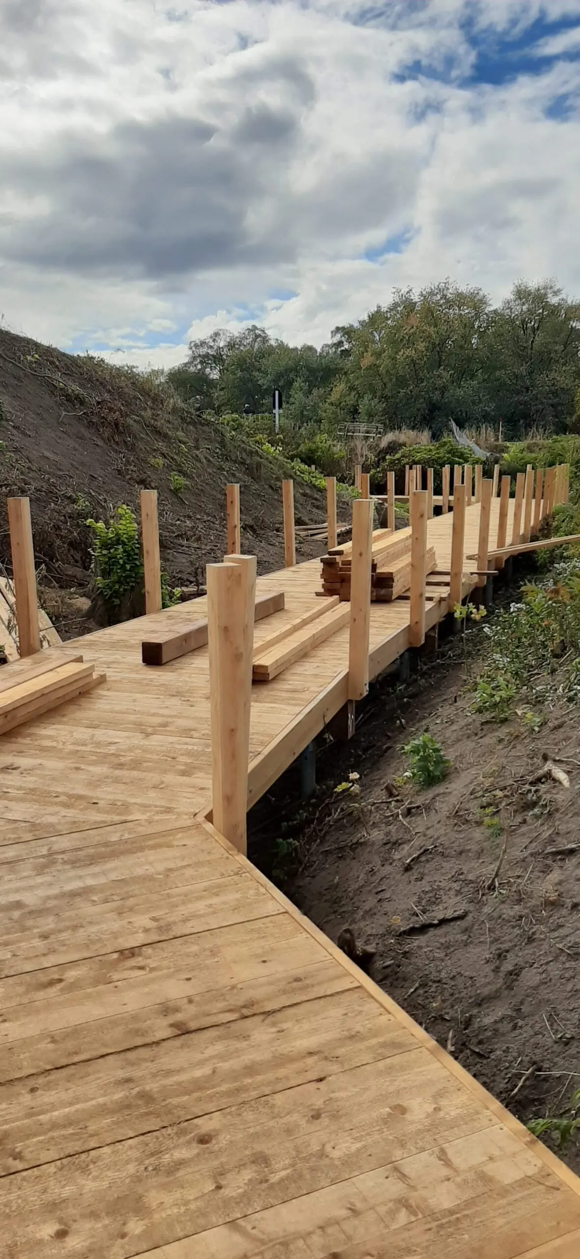 Elevated Boardwalk Installation with Screw Piles